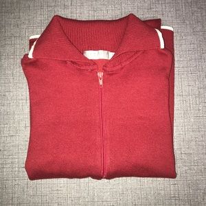 Red knit jacket